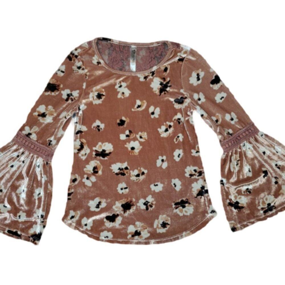 Beautees Suede Girls Pink Top || Med || GUC